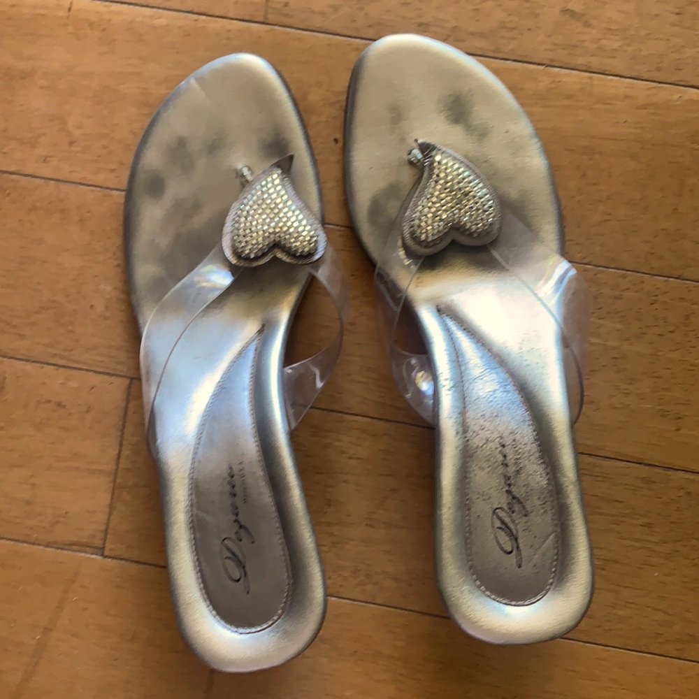 Beautiful clear and Crystal heart sandals